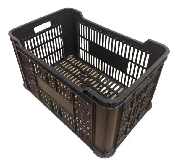 Imagem de Caixa de Plástico REFORÇADA ou caixa plástica empilhavel para mercado feira compra açogue