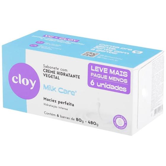 Imagem de Caixa de Sabonetes Ultra Hidratante Cloy Beauty Bar Milk Care 80g - 6 Unidades