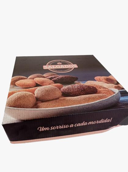 Imagem de Caixa de Salgado 25x25x6cm personalizada Tmp/Fundo - PCT 25 UN.