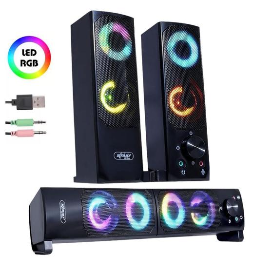 Imagem de Caixa De Som 12 Rms Knup Subwoofer Usb P2 Rgb Pc Notebook