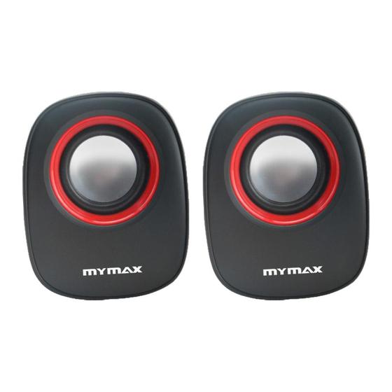 Imagem de Caixa De Som 2.0 Stereo Usb 6w Rms Preto e Vermelho - Myamax