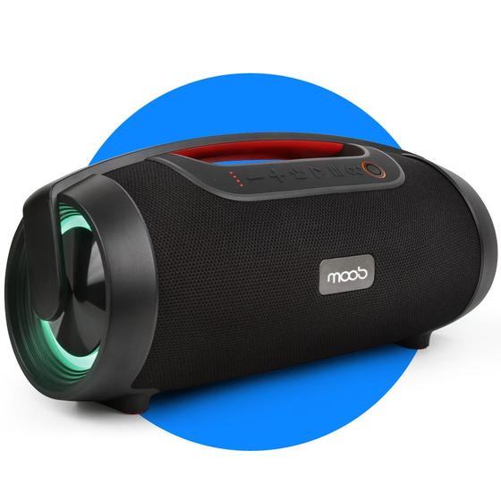 Imagem de Caixa de Som 80w Moob Live Portátil Conectividade Bluetooth 5.0 Resistente á Água IPX5 Iluminação Led Função TWS Assistente Google e Siri Bivolt