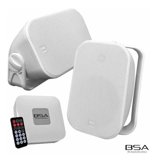 Imagem de Caixa De Som Ambiente Kit Fácil Aw4-w Com Amplificador