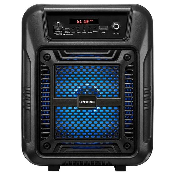 Imagem de Caixa de Som Amplifica Lenoxx, 80W RMS, Bluetooth, Rádio FM, USB e SD, Karaoke, Bivolt, Preto - CA60
