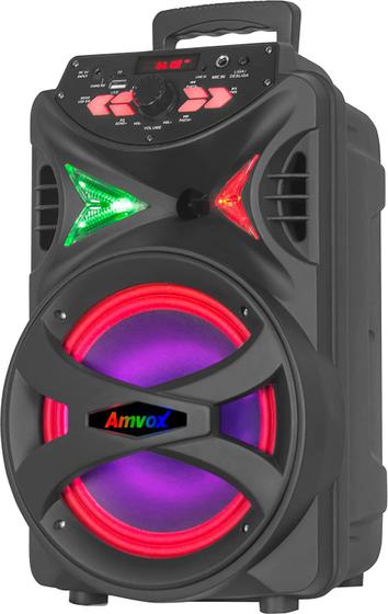 Imagem de Caixa De Som Amplificada Amvox Aca 255 Hit, 220w Bateria Até 4 Horas, 250 Rms, Iluminação LED, Bivolt, Entrada Microfone