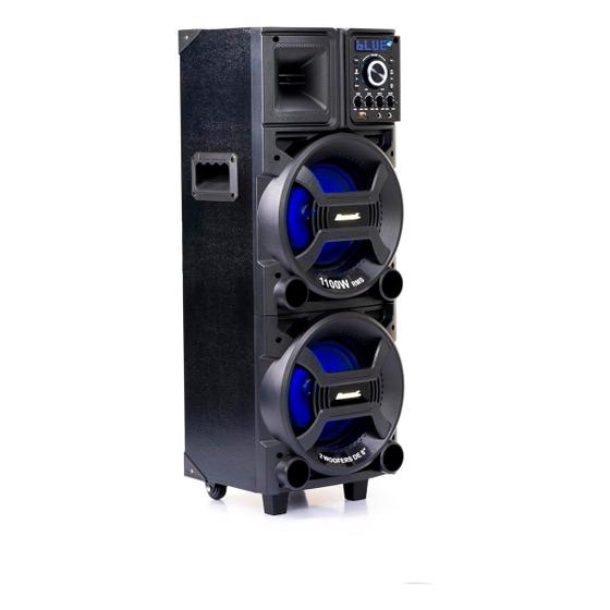 Imagem de Caixa de Som Amplificada Amvox Black Duplo 8 ACA 1101, 1100W RMS, Bluetooth, USB