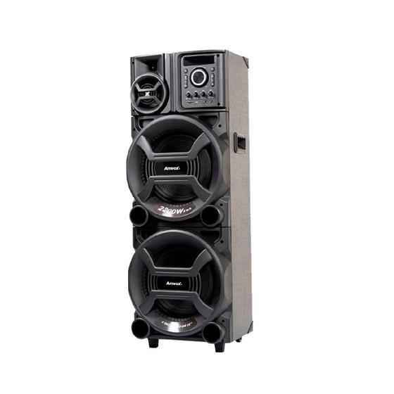 Imagem de Caixa de Som Amplificada Amvox Pesadão II Black ACA 2201, 2200W RMS, LED, Bluetooth, USB