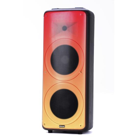 Imagem de Caixa de Som Amplificada Amvox Portátil 2000W RMS Bluetooth ACA 2000 Party Vox Prime Preto Bivolt