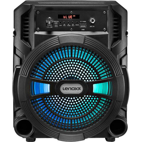 Imagem de Caixa de Som Amplificada Bluetooth Controle Remoto 120W Woofer LED TWS Bateria Lenoxx CA80 Bivolt