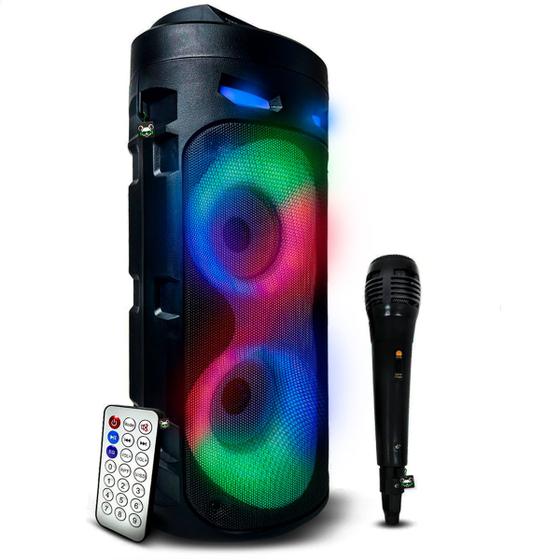 Imagem de Caixa de Som Amplificada Bluetooth Portátil e Microfone Karaoke