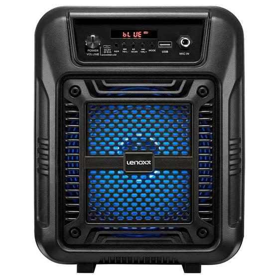 Imagem de Caixa de Som Amplificada Leno, Bluetooth, Rádio FM, USB e SD, 80W RMS, Karaoke, Bivolt, Preto - CA60