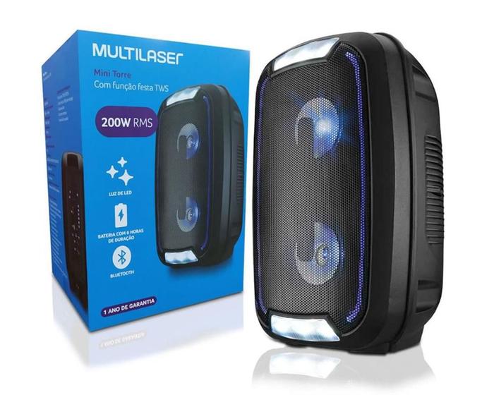 Caixa de Som Amplificada Multilaser Mini Torre Neon 200w Preta - Caixa ...