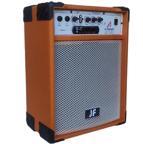 Imagem de Caixa De Som Amplificada Violão Guitarra Microfone Laranja