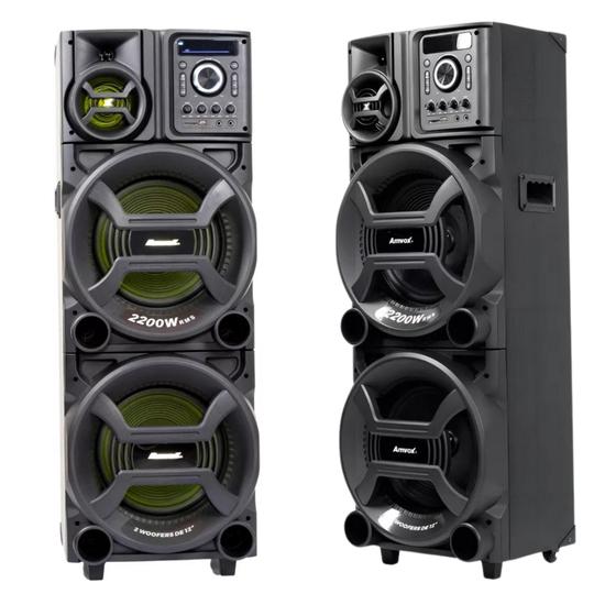 Imagem de Caixa de Som Amvox Amplificadora ACA 2201 Pesadão II - 2200W RMS, Bluetooth, Equalizador, USB