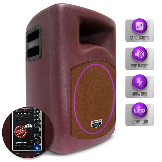 Imagem de Caixa De Som Ativa Amplificada Shutt Retrô 480w RMS Bivolt Entrada Microfone P10 Bluetooth USB LED