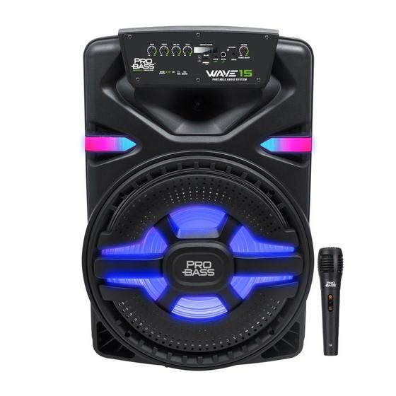 Caixa de Som Ativa com Bateria e Bluetooth Pro Bass Wave 15 Menor preço em Caixa de Som Ativa com Bateria e Bluetooth Pro Bass Wave 15