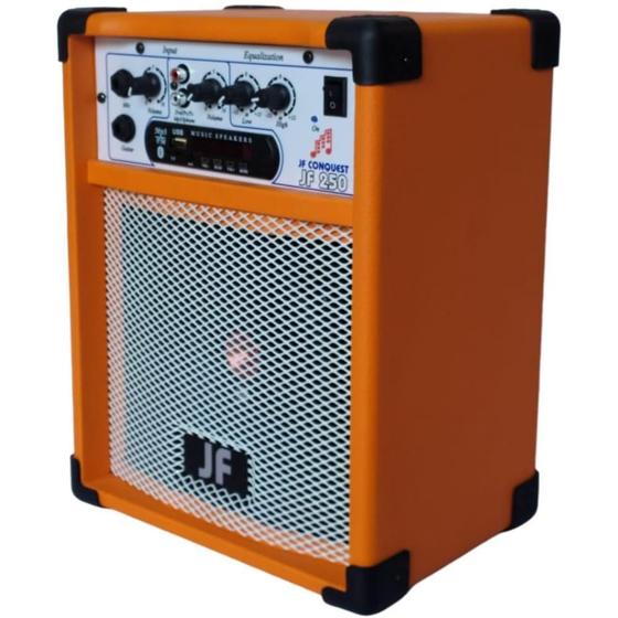 Imagem de Caixa De Som Bluet Mic Guitar 6 Pol. 30W Rms Cor Laranja