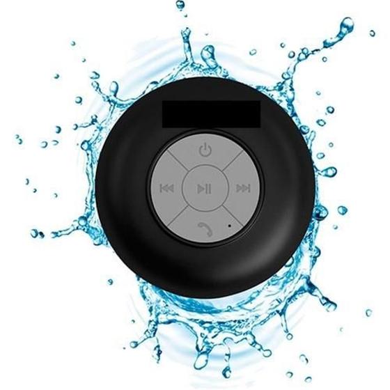 Imagem de Caixa de Som Bluetooth Banheiro a Prova D'agua COR  PRETO