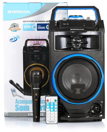 Imagem de Caixa De Som Bluetooth Briwax Portátil 120w Rms Usb Microfone