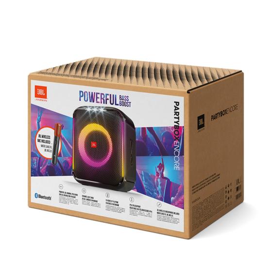 Caixa de Som Bluetooth JBL PartyBox Encore, 100W RMS, IPx4 - Acompanha 2 Microfones sem Fio Menor preço em Caixa de Som Bluetooth JBL PartyBox Encore, 100W RMS, IPx4 - Acompanha 2 Microfones sem Fio