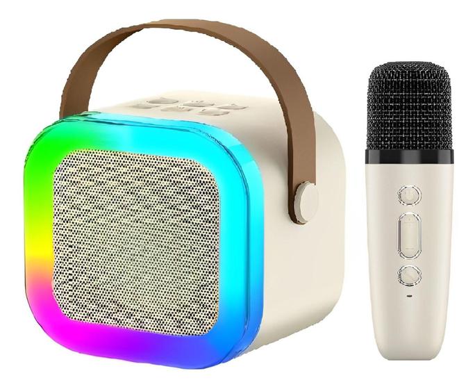 Imagem de Caixa de Som Bluetooth Karaokê Portátil com  Microfone Sem Fio e LED RGB Voz Poderosa - Xtrad