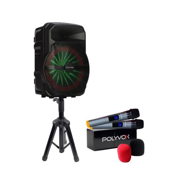 Imagem de Caixa de Som Bluetooth Portátil com Autonomia Bateria  XC-710T 300W + 2 Mic sem Fio + Tripé 