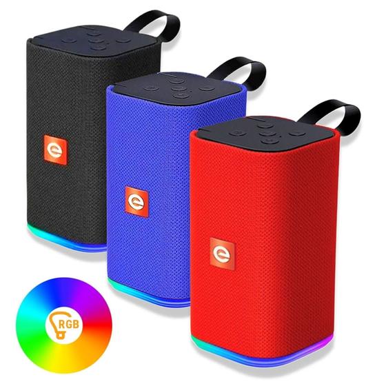 Imagem de Caixa de Som Bluetooth Portátil Multimidia FM SD P2 MIC SoundBox Led RGB Com 7 Cores Exbom CS-M31BTL