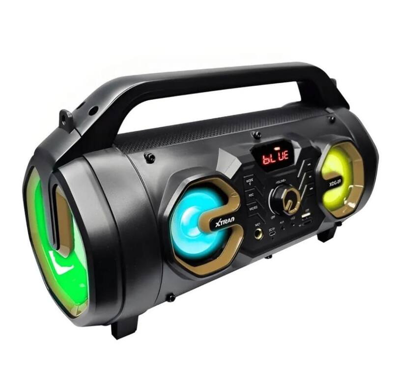 Caixa de som Bluetooth Potente Portátil Bazuk LED iluminação RGB com ...