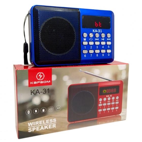 Imagem de Caixa de som Bluetooth Rádio FM Portátil com Display Kapbom - KA-31 - Kapbom KA-31