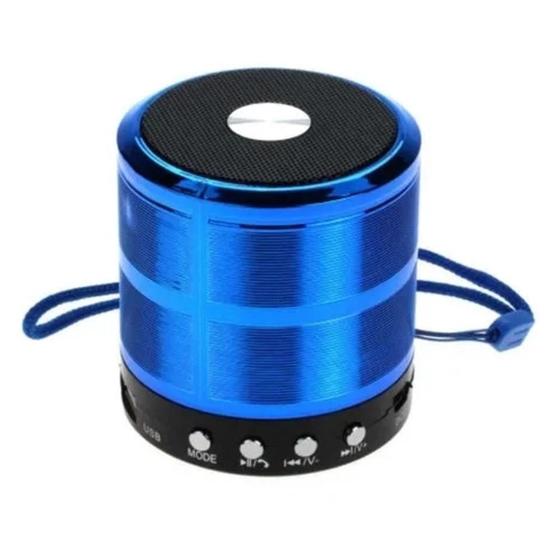 Imagem de Caixa De Som Bluetooth Sd/P2/Usb Azul Ws887 Speaker