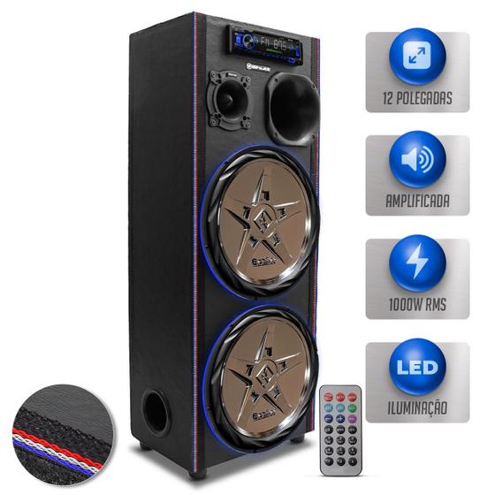 Caixa De Som Bob Residencial Dupla Amplificada 1000w Bomber New Edge ...