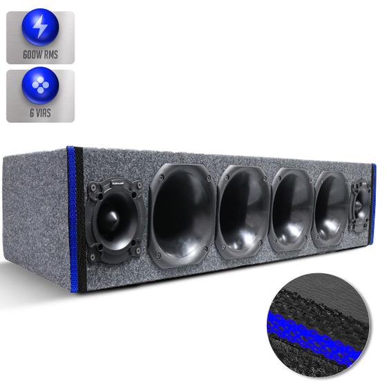 Imagem de Caixa De Som Corneteira Shutt 600w 6 Vias 2 Tweeter + 4 Driver Automotivo Porta Mala Toca Muito