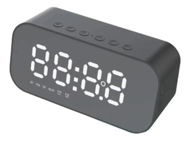 Imagem de Caixa De Som E Rádio Relógio FM Bluetooth Auxiliar Micro SD Led LCD - SPK-B015