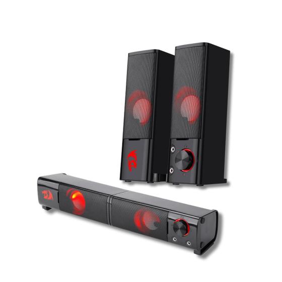 Imagem de Caixa De Som e Soundbar Redragon Orpheus GS550 Estéreo 2.0 LED Vermelho Plug and Play - GS550  