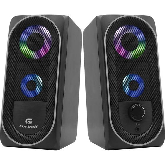 Caixa de Som Fortrek Multimídia Gamer Hawk, RGB, P2, Alimentação USB, Preto - 73403 Menor preço em Caixa de Som Fortrek Multimídia Gamer Hawk, RGB, P2, Alimentação USB, Preto - 73403