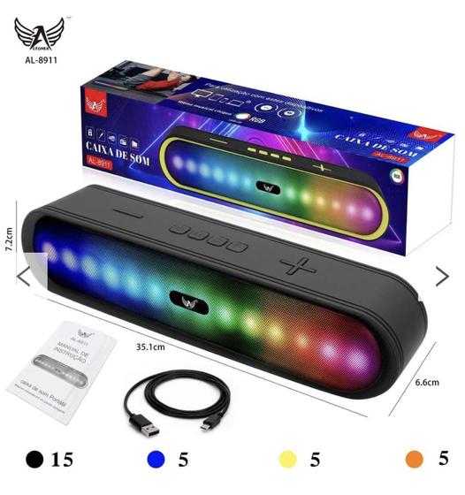 Imagem de Caixa De Som Gamer Profissional Iluminação LED RGB Computador PC Notebook Tv P2 USB Bluetooth