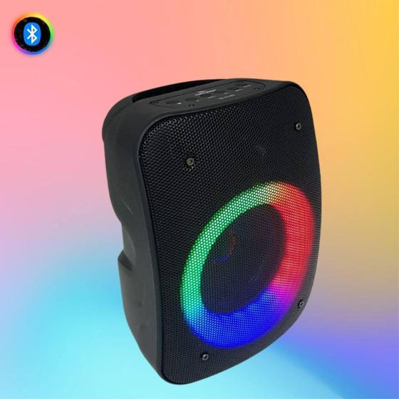 Imagem de Caixa De Som Iluminação Rgb Bluetooth Microfone Grasep D4140