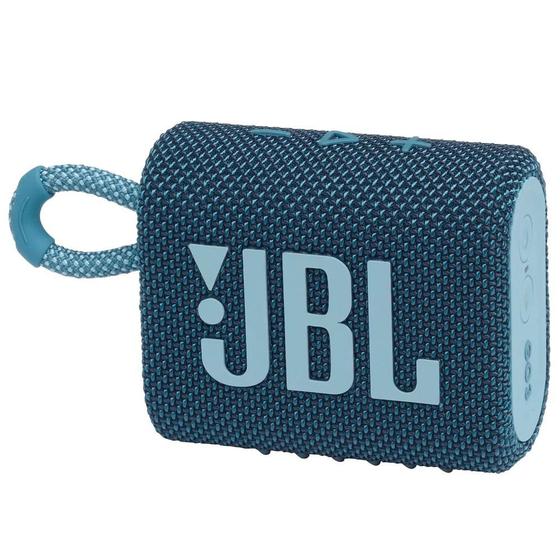 Imagem de Caixa de Som JBL GO 3 Azul Bluetooth JBL Pro Sound Original À Prova D'água e Poeira IP67 JBLGO3BLU