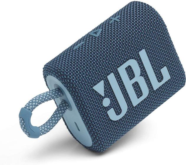 Caixa de Som JBL GO 3 Bluetooth 4.2W Azul, JBLGO3BLU Imagem de Caixa de Som JBL GO 3 Bluetooth 4.2W Azul, JBLGO3BLU