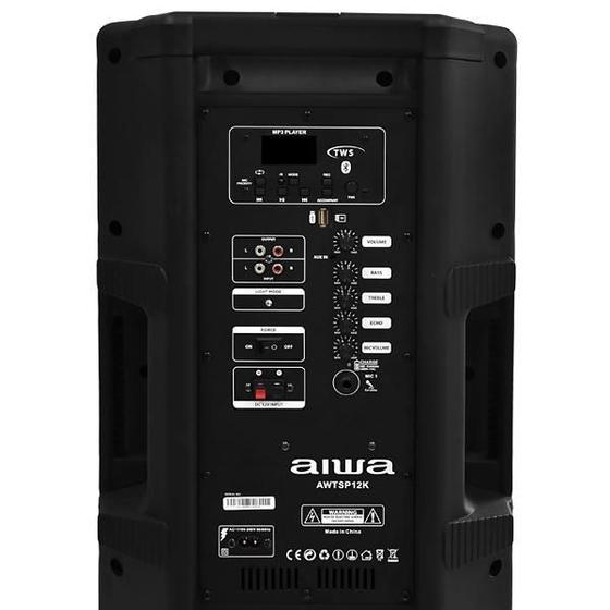 Imagem de Caixa de Som Karaoke Aiwa AWTSP12K 12" 800 Watts P.M.P.O/USB/FM Bivolt - Preto
