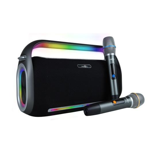 Imagem de Caixa de Som Karaokê Imenso X41 150w 2 Microfones Luzes RGB