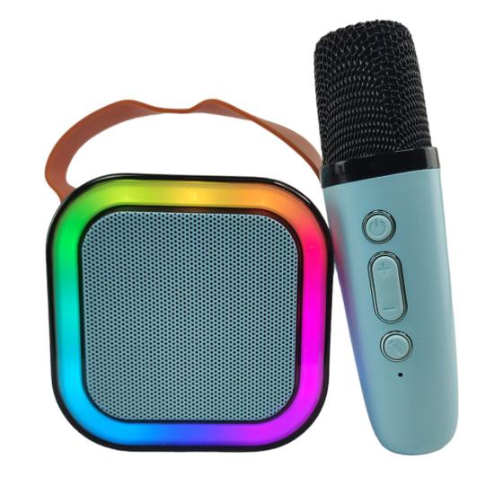 Imagem de Caixa de Som Karaoke Microfone Bluetooth Portatil Musica Sem Fio Efeito Voz Alto Falante USB Audio Festa Aniversario Comemoraçao