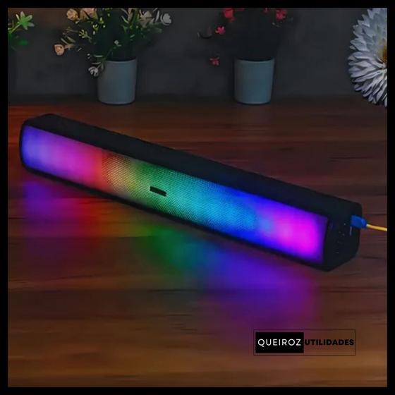 Imagem de Caixa De Som Knup KP-RO802 Soundbar Rgb Led Usb Multimídia Kp Notebook Tv Cor Preto