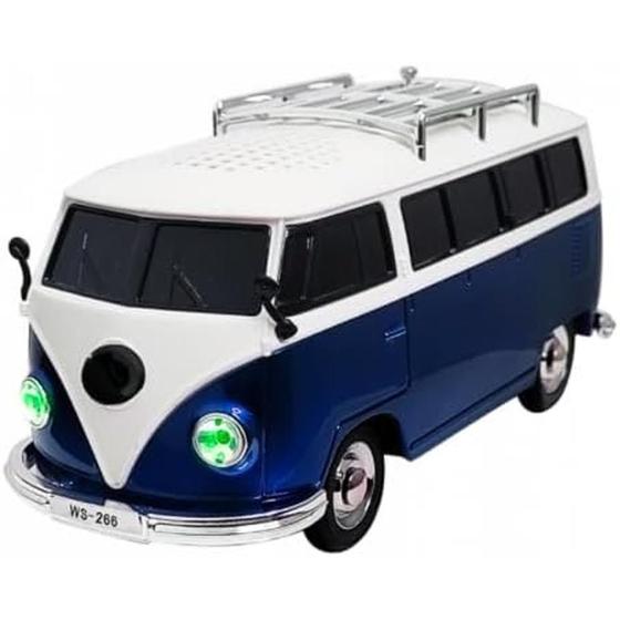 Imagem de Caixa De Som Kombi Bluetooth Led Miniatura De Carro Kombosa (Azul)