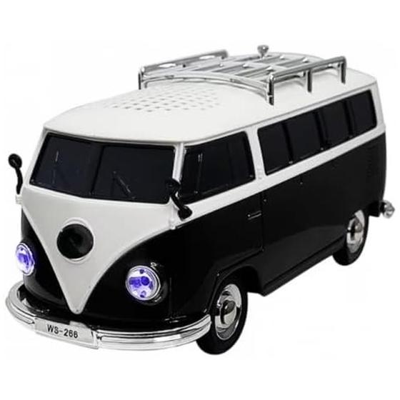 Imagem de Caixa De Som Kombi Bluetooth Led Miniatura De Carro Kombosa (Preta)