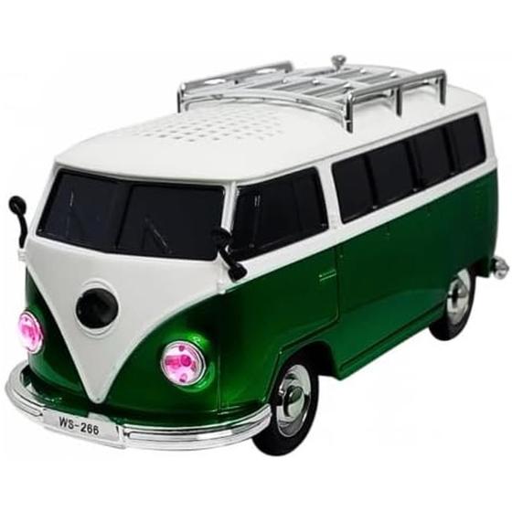 Imagem de Caixa De Som Kombi Bluetooth Led Miniatura De Carro Kombosa (Verde)