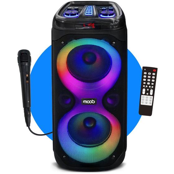 Imagem de Caixa de Som Moob Wave Bluetooth 5.0 TWS 2 Alto Falantes Painel LED e Entrada para 2 Microfones 500W