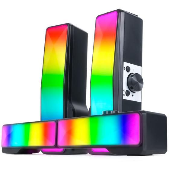Caixa De Som Para Notebook USB P2 PC Gamer LED RGB Monitor - TEX WEB ...