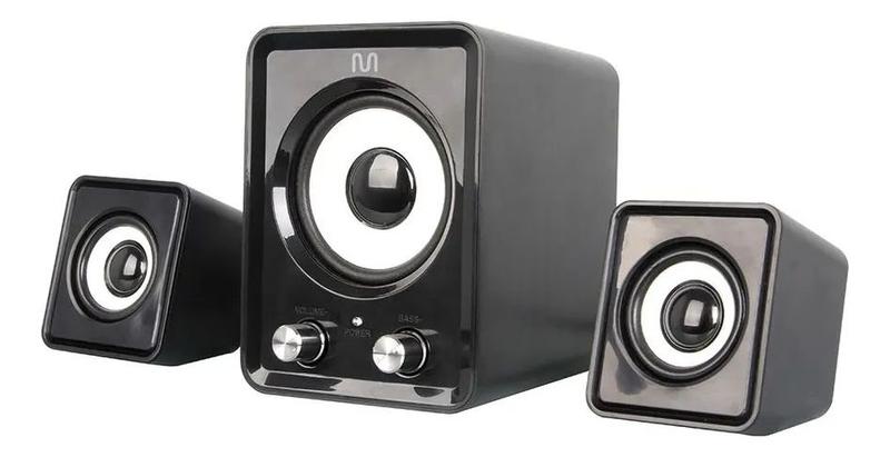 Imagem de Caixa De Som Para PC e Notebook 2.1 Caixinha Com Subwoofer 14W USB Conexão P2 SP172