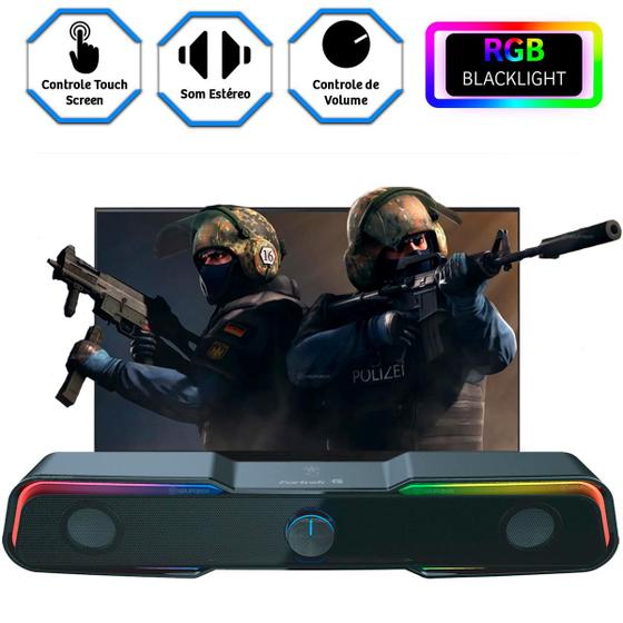 Caixa De Som Pc Gamer Notebook Usb Soundbar Touch Led Rgb Fortrek Caixas De Som Magazine Luiza